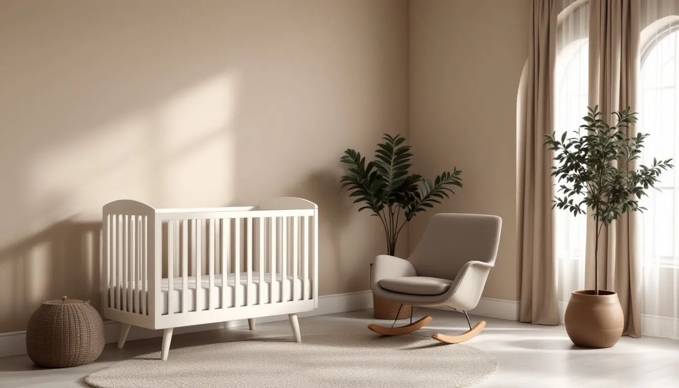 Habitación infantil serena en tonos neutros cálidos
